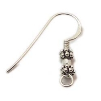 Double Bali Bead French Earwires, pair