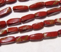 Red Jasper Twisted Bricks, 5x12mm