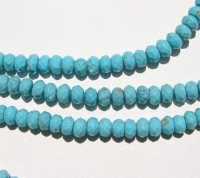 Blue Turquoise Faceted Rondels, 6mm
