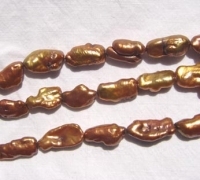 Deep Golden Bronze Biwas, 6x12mm