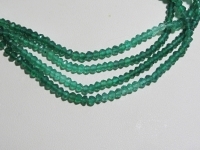 Emerald Green Shaded Quartz Faceted Rondel, 3-3.5mm
