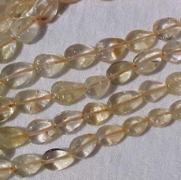 Citrine Longdrill Teardrops, Light Gold, 10x6mm