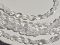 Clear Quartz Faceted Flat Ovals, 9x7mm