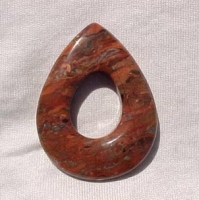 Breciated Jasper Teardrop Donut, 50x38mm