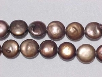 Melted Chocolate Coin Pearls, 15-15.5mm