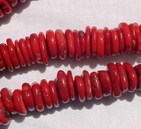 Jumbo Red Coral Heshi, 14-16mm