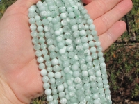 Mint Green Moonstone Polished Rounds, 6mm