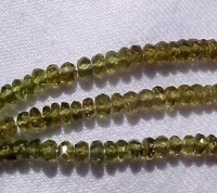 Green Tourmaline Faceted Rondels, 3.5-4mm