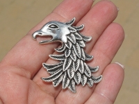 Gryphon Head Pendant, Lead Free Pewter