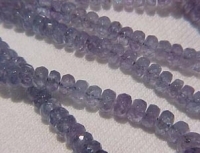 Tanzanite Faceted Rondels, 3-3.5mm