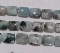 Blue/Black Aquamarine Pillows, 15x12mm