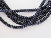 Indigo Blue Jade Faceted Rondels, 6mm