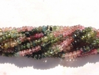 Pink/Green Tourmaline Faceted Rondel, 4mm