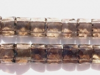 Double Drilled Faceted Smoky Quartz Pillows, 10x7mm, 8" string