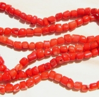 Light Red Coral Nuggets, 7-8mm