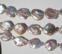 Designer Coin Pearls, Sheer Chiffon, 20-22mm, each