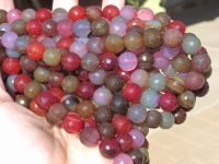 Crackle Agate Faceted Rounds, Earth Royal Tones, 10mm