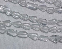 Clear Quartz Flat Teardrops, 8x4mm