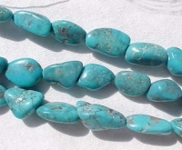 Tumbled Nugget Turquoise, Deep Sky Blue, 12x18mm