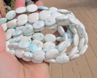 White w/Blue Speckled Howlite Ovals, 12x16mm