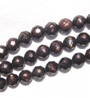 Dark Chocolate Faceted Pearls, 8-8.5mm potato