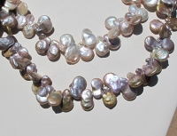 Top Drilled Lilac Silver Coin Pearls, 12-13mm