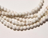 White Turquoise Howlite Rounds, 4mm