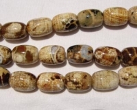 Animal Print Agate Barrels, 13x17mm