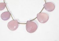 Lavender Chalcedony Faceted Briolettes, Graduated 21mm