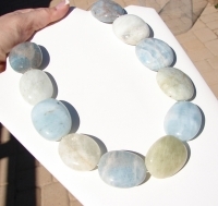 Aquamarine Jumbo Oval Pebbles, 30x38mm