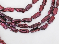 Red Flame Biwa Pearls, 8x23mm