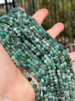 Emerald Faceted Rounds, 4mm