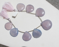 Periwinkle Blue Chalcedony Faceted Briolettes, Graduated 32mm