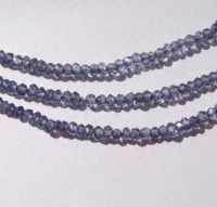 Tanzanite Quartz Faceted Rondels, 3mm