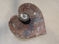 Fossil Stone Heart Dish, Brown Medium