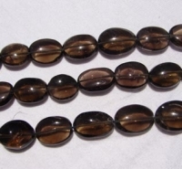 Smoky Quartz Polished Oval Pebbles, 12x16mm