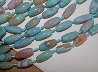 Blue Sunset Agate Short Barrels, 14x32mm, each