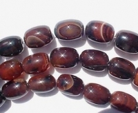 Onyx/Carnelian Barrels, 18x14mm