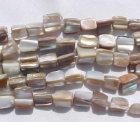 Natural Mother of Pearls Bricks, 9x7mm