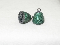 Tassel Toppers Pair, Forest Pave