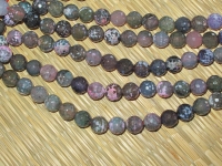 Snowflake Agate Faceted Rounds, Dusty Sage Rose, 10mm