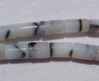 White Zebra Agate Tubes, 18x10mm