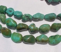 Earth Green Turquoise Chunky Nuggets, 16x12mm