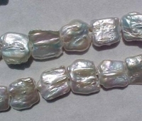 Designer White Square Coin Pearls, 16-18mm