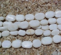White Agate Ovals, 10x8mm