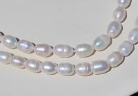 Swan White Large Hole Pearls, 10-11mm rice