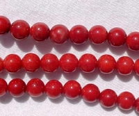 Red Bamboo Coral Rounds, 8mm