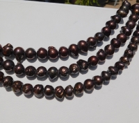 Dark Sable Baroque Side Drill Pearls, 11-12mm