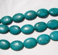 Magnesite Teal Green Turquoise Ovals, 18x24mm