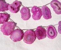 Solar Quartz Bold Fuschia Slices, 35-42mm